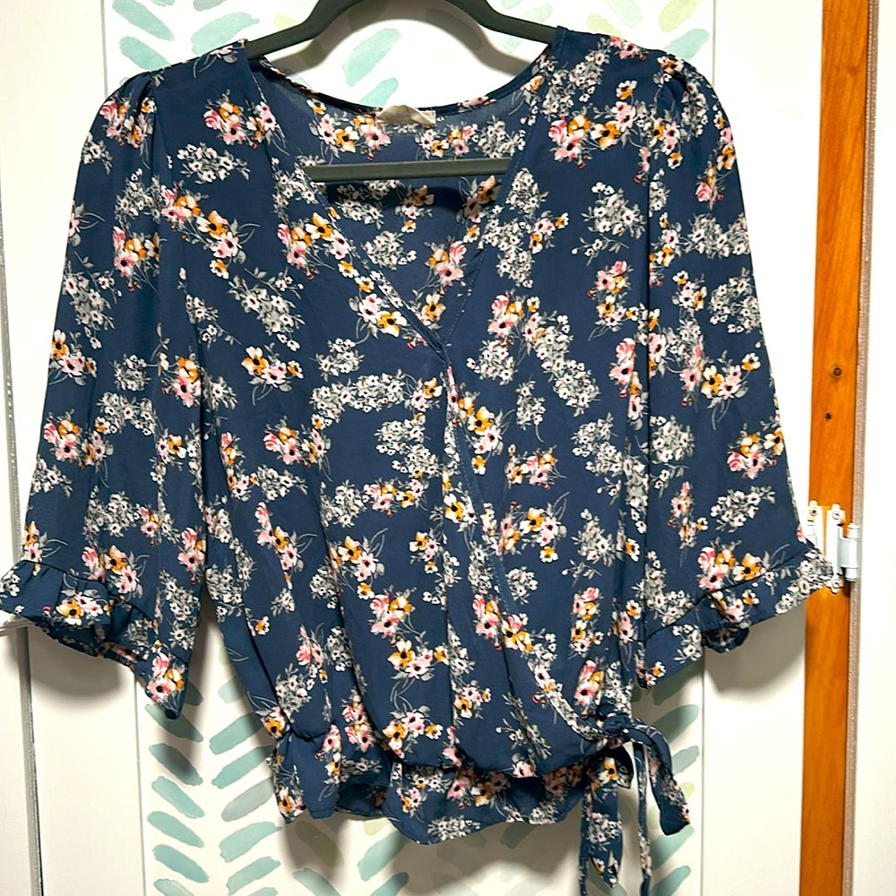 Faux wrap blouse